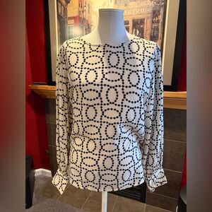 Philosophy NWT Black and Cream Geometric Blouse